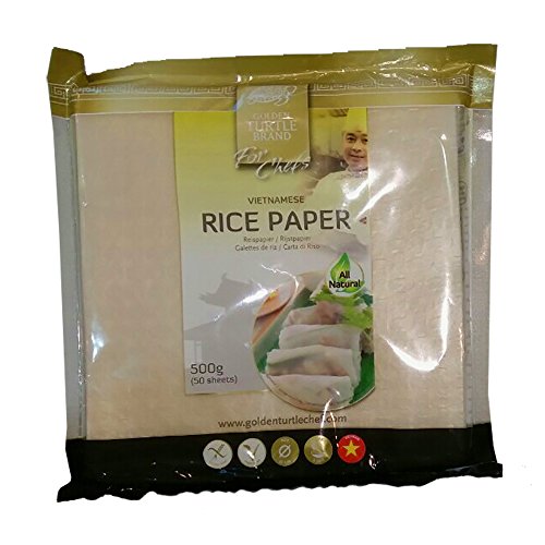 Reispapier für Frühlingsrollen eckig 50 Blatt 500g orientalische Speisen rice paper spring rolls quadratisch 19cm x 19cm von Golden Turtle