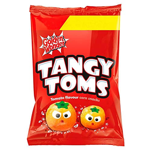 Golden Wonder Tangy Toms Mais-Snacks mit Tomatengeschmack - 25g - Einzelpackung von Golden Wonder