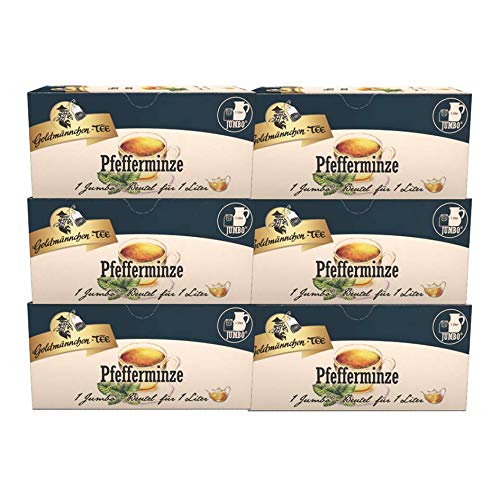 Goldmännchen Jumbo Tee Pfefferminze, Pfefferminztee, 20 Teebeutel, 6er Pack Goldmännchen Jumbo Tee Pfefferminze, Pfefferminztee, 20 Teebeutel, 6er Pack von Goldmännchen Tee