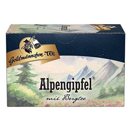 Goldmännchen Alpengipfel mit Bergtee, Kräutertee, Kräuter Tee, mit natürlichen Zutaten, 20 Teebeutel, X04208 von Goldmännchen