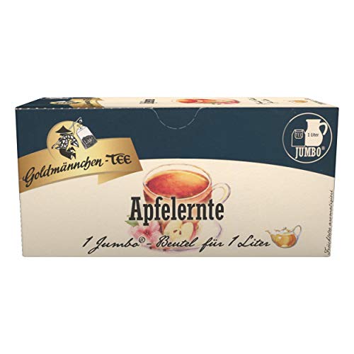 Goldmännchen Jumbo Tee Apfelernte, Apfelfruchttee, Früchtetee, Apfel, Früchte, 20 Teebeutel, Große Beutel, 3137 von Goldmännchen