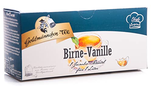 Goldmännchen Jumbo Tee Birne-Vanille, Birne-Vanilletee, Birnentee, Vanilletee, 20 Teebeutel, Große Beutel, 3166 von Goldmännchen Tee