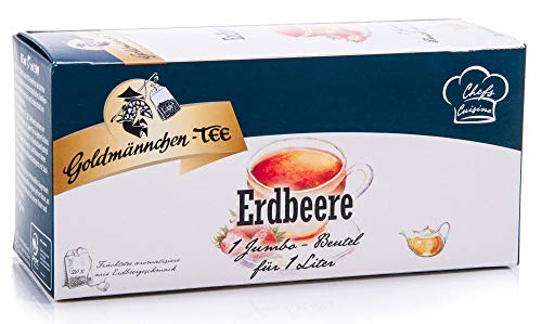 Goldmännchen Jumbo Tee Erdbeer-Sahne, Erdbeer-Sahnetee, Erdbeertee, 20 Teebeutel, Große Beutel, 31030 von Goldmännchen Tee