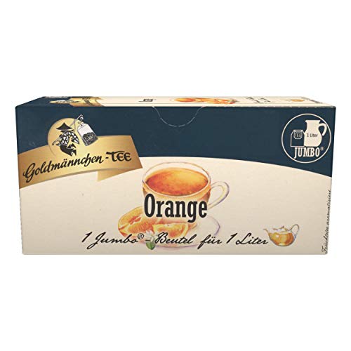 Goldmännchen Jumbo Tee Orange, Orangentee, Früchtetee, 20 Teebeutel, Große Beutel, 3124 von Goldmännchen Tee