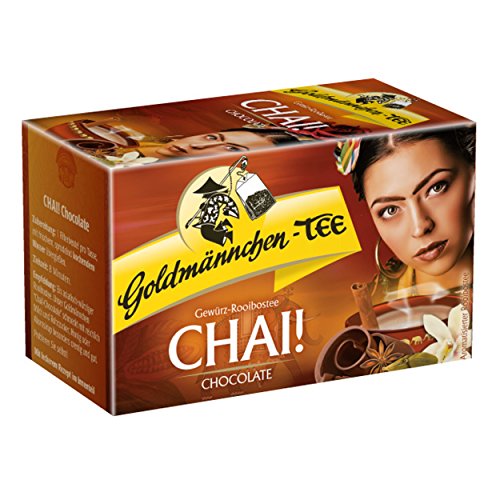 Goldmännchen Tee Chai! Chocolate, Gewürz-Rooibostee, Schokoladengeschmack mit Vanille, 20 Teebeutel von Goldmännchen Tee