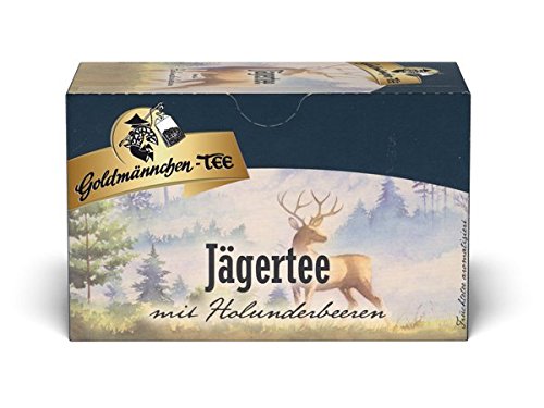 Goldmännchen Tee Jägertee mit Holunderbeeren, 20 einzeln versiegelte Teebeutel, 3er Pack (3 x 50 g) von Goldmännchen