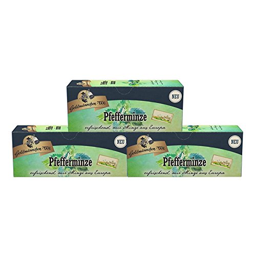 Goldmännchen Tee Pfefferminze, 25 Teebeutel, 3er Pack (3 x 45 g) von Goldmännchen Tee