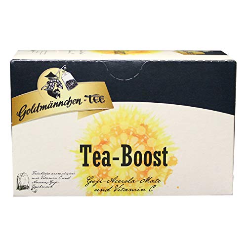 Goldmännchen Tee T-Boost, Aromatisierter Früchtetee, Energizer Tee, 20 einzeln versiegelte Teebeutel von Goldmännchen Tee