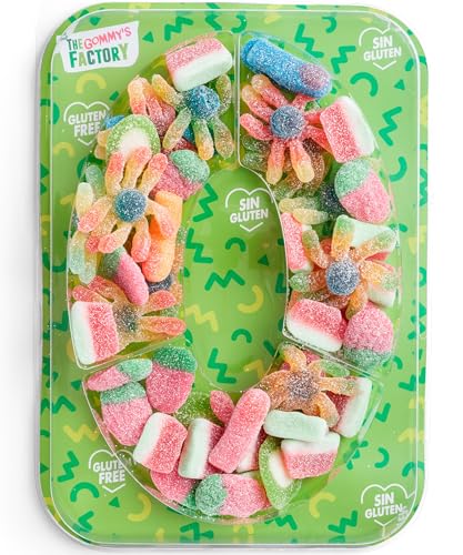 Geburtstag Süßigkeiten Box Nº0 Weingummi Kuchen - Glutenfreie Süßigkeiten Kindergeburtstag Lecker und Perfekt Für Jede Feier - Birthday Cake Party Number 500g Candy Box von Gommy´s Factory