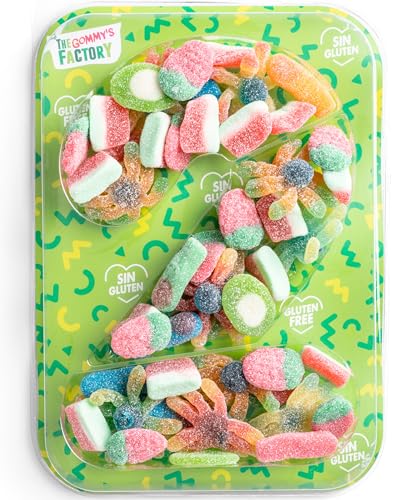 Geburtstag Süßigkeiten Box Nº2 Weingummi Kuchen - Glutenfreie Süßigkeiten Kindergeburtstag Lecker und Perfekt Für Jede Feier - Birthday Cake Party Number 500g Candy Box von Gommy´s Factory