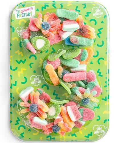Geburtstag Süßigkeiten Box Nº3 Weingummi Kuchen - Glutenfreie Süßigkeiten Kindergeburtstag Lecker und Perfekt Für Jede Feier - Birthday Cake Party Number 500g Candy Box… von Gommy´s Factory