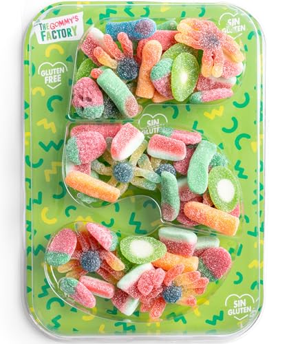 Geburtstag Süßigkeiten Box Nº5 Weingummi Kuchen - Glutenfreie Süßigkeiten Kindergeburtstag Lecker und Perfekt Für Jede Feier - Birthday Cake Party Number 500g Candy Box… von Gommy´s Factory