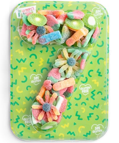 Geburtstag Süßigkeiten Box Nº7 Weingummi Kuchen - Glutenfreie Süßigkeiten Kindergeburtstag Lecker und Perfekt Für Jede Feier - Birthday Cake Party Number 500g Candy Box von Gommy´s Factory
