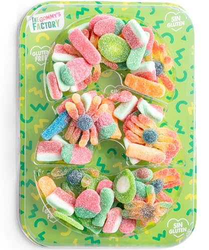 Geburtstag Süßigkeiten Box Nº8 Weingummi Kuchen - Glutenfreie Süßigkeiten Kindergeburtstag Lecker und Perfekt Für Jede Feier - Birthday Cake Party Number 500g Candy Box von Gommy´s Factory