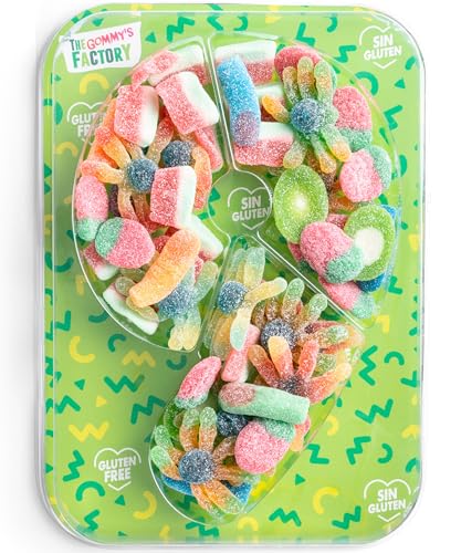Geburtstag Süßigkeiten Box Nº9 Weingummi Kuchen - Glutenfreie Süßigkeiten Kindergeburtstag Lecker und Perfekt Für Jede Feier - Birthday Cake Party Number 500g Candy Box von Gommy´s Factory