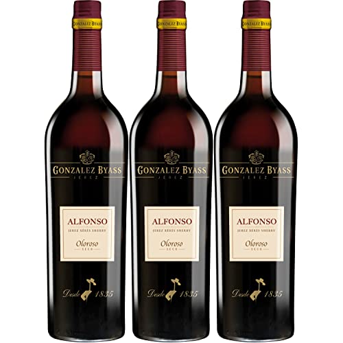 González Byass Alfonso Oloroso Sherry weiß trocken seco Jerez Spanien I Visando Paket (3 Flaschen) von González Byass