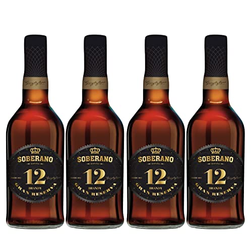 González Byass Soberano Solera Reserva 12 Jahre Brandy süß Jerez Spanien I Visando Paket (4 Flaschen) von Gonzalez Byass