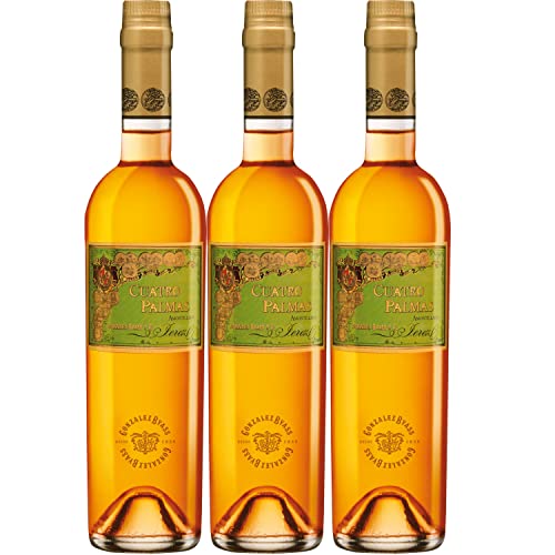 González Byass Tío Pepe Cuatro Palmas Amontillado Sherry weiß trocken seco Jerez Spanien I Visando Paket (3 Flaschen) von Gonzalez Byass