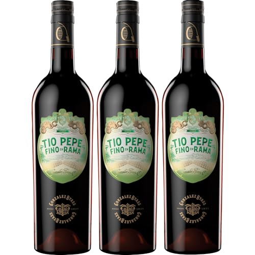 González Byass Tio Pepe Fino en Rama Sherry trocken halbe Flasche Jerez Spanien Inkl. FeinWert E-Book (3 x 0,375l) von González Byass