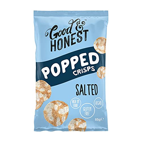 Good & Honest Popped Crisps Glutenfreie Kneipen-Snacks, Core Meersalz Geschmack 8 x 85g von Good & Honest
