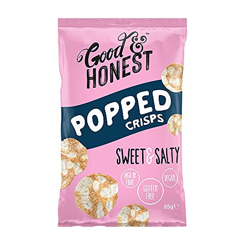 Good & Honest Popped Crisps Glutenfreie Kneipen-Snacks, Core Sweet & Salty Geschmack, 8 x 85 g von Good & Honest