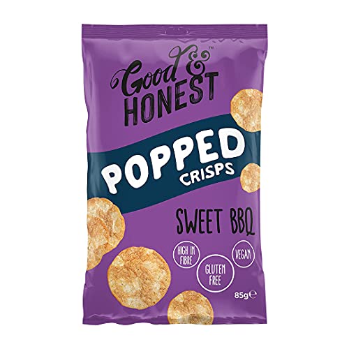 Good & Honest Popped Crisps Glutenfreie Kneipensnacks Core Sweet BBQ Geschmack 8 x 85g von Good & Honest