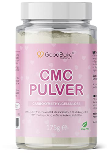 GoodBake CMC Pulver 175g – Premium-Qualität - Tylo Pulver, Blütenpuder – z.B. für Fondant , Blütenpaste und Lebensmittelkleber - zum Modellieren, Modellierfondant – vegan, halal von GoodBake