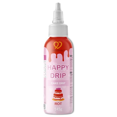 GoodBake Happy Drip Rot 145g, Cake Drip, Kuchenglasur aus Schokolade zum Dekorieren & Verzieren für Kuchen, Torten, Donuts etc, glutenfrei, vegan GoodBake Happy Drip Rot 145g, Cake Drip, Kuchenglasur aus Schokolade zum Dekorieren & Verzieren für Kuchen, Torten, Donuts etc, glutenfrei, vegan von GoodBake