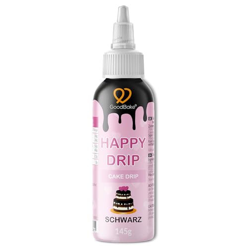 GoodBake Happy Drip Schwarz 145g, Cake Drip, Kuchenglasur aus Schokolade zum Dekorieren & Verzieren für Kuchen, Torten, Donuts etc, glutenfrei, vegan GoodBake Happy Drip Schwarz 145g, Cake Drip, Kuchenglasur aus Schokolade zum Dekorieren & Verzieren für Kuchen, Torten, Donuts etc, glutenfrei, vegan von GoodBake