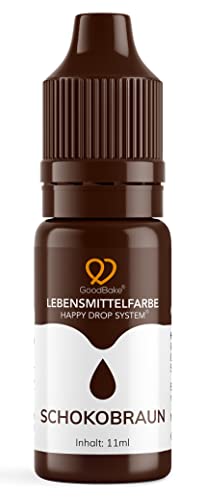 GoodBake Lebensmittelfarbe Braun (11 ml) – intensive Lebensmittelfarbe – hochkonzentrierte Farbe - zum Einfärben von Torten, Fondant, Buttercreme, Getränke, Schleim uvm. 100% vegan von GoodBake