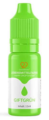 GoodBake Lebensmittelfarbe Hellgrün (11 ml) – intensive Lebensmittelfarbe – hochkonzentrierte Farbe - zum Einfärben von Torten, Fondant, Buttercreme, Getränke, Schleim uvm. 100% vegan von GoodBake