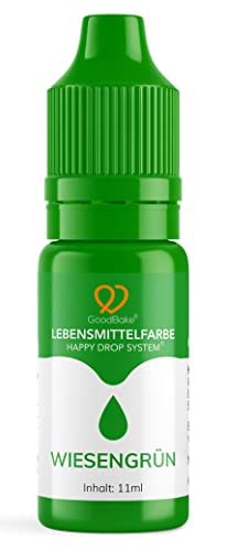 GoodBake Lebensmittelfarbe Grün (11 ml) – intensive Lebensmittelfarbe – hochkonzentrierte Farbe - zum Einfärben von Torten, Fondant, Buttercreme, Getränke, Schleim uvm. 100% vegan von GoodBake