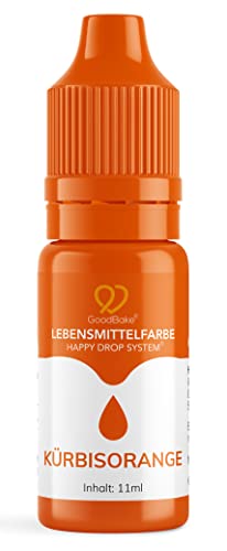 GoodBake Lebensmittelfarbe Orange (11 ml) – intensive Lebensmittelfarbe – hochkonzentrierte Farbe - zum Einfärben von Torten, Fondant, Buttercreme, Getränke, Schleim uvm. 100% vegan von GoodBake