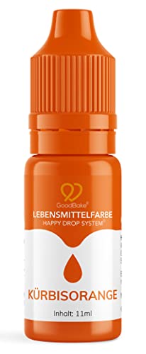 GoodBake Lebensmittelfarbe Orange (11 ml) – intensive Lebensmittelfarbe – hochkonzentrierte Farbe - zum Einfärben von Torten, Fondant, Buttercreme, Getränke, Schleim uvm. 100% vegan von GoodBake