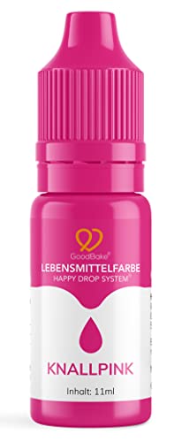 GoodBake Lebensmittelfarbe Pink (11 ml) – intensive Lebensmittelfarbe – hochkonzentrierte Farbe - zum Einfärben von Torten, Fondant, Buttercreme, Getränke, Schleim uvm. 100% vegan von GoodBake