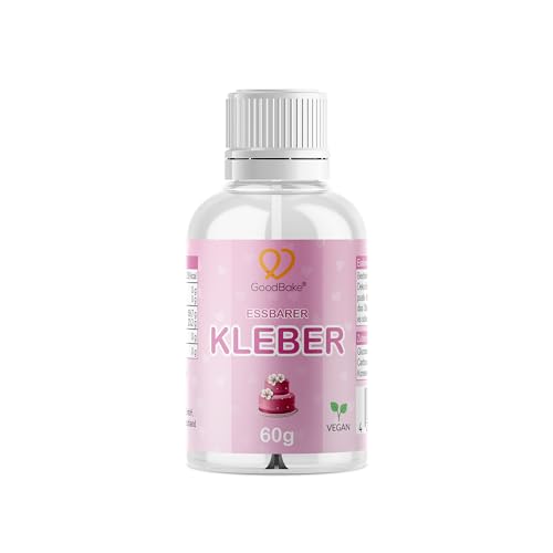 GoodBake essbarer Superkleber (OHNE Gelatine) zum Dekorieren von Torten, Fondant, Motivtorten, Blumen, Kleber für Lebensmittel (60g), Zuckerkleber von GoodBake