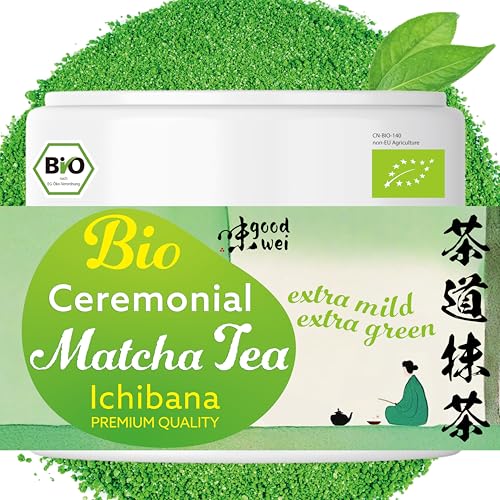 Goodwei Ceremonial Matcha Ichibana - Reines Bio Matcha Pulver aus erster Pflückung in echter Zeremoniequalität Goodwei Ceremonial Matcha Ichibana - Reines Bio Matcha Pulver aus erster Pflückung in echter Zeremoniequalität von Goodwei