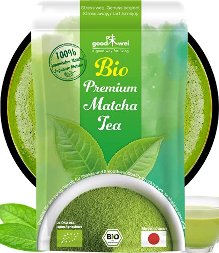 Matcha Pulver Tee Bio - Original Japanischer Matcha in Premium Qualität (100g) von Goodwei