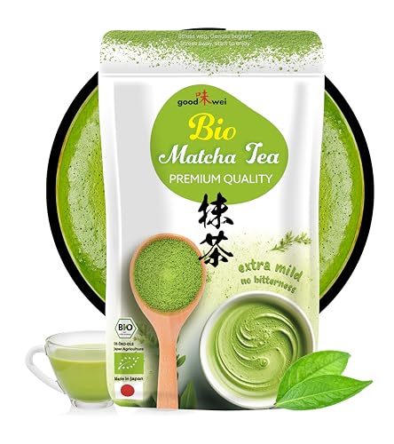 Matcha Pulver Tee Bio - Original Japanischer Matcha in Premium Qualität (200g) von Goodwei