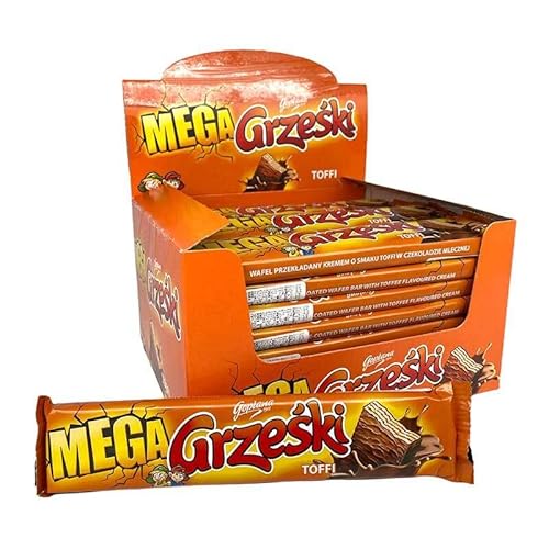 32x Grzeski Mega Polnischer Waffelriegel mit Toffee 48g von Goplana