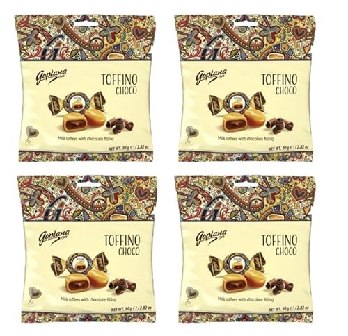 Goplana Toffino Vollmilchschokolade mit Karamellfüllung| 80g 4er-Packung von Goplana