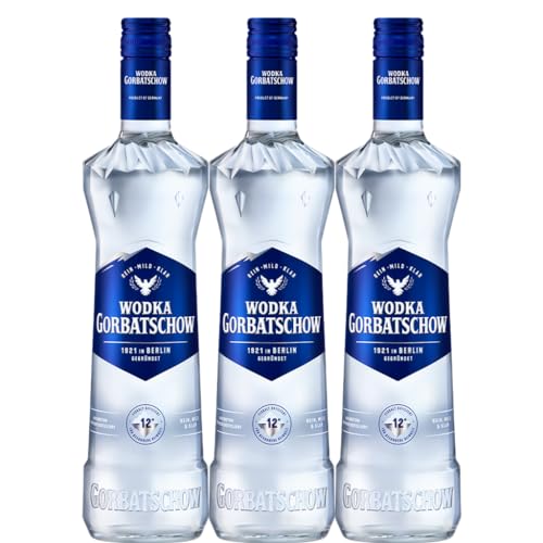 Wodka Gorbatschow (3x0,7l) Set 37,5% vol - Premium Vodka - Eiskalt, glasklar und absolut rein, milder Geschmack, als Cocktail, Longdrink oder Shot genießen Wodka Gorbatschow (3x0,7l) Set 37,5% vol - Premium Vodka - Eiskalt, glasklar und absolut rein, milder Geschmack, als Cocktail, Longdrink oder Shot genießen von Gorbatschow
