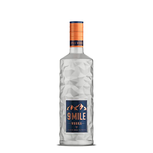 9 MILE Vodka 0,7l – 37,5% Vol. Premium Vodka mit LED-Beleuchtung, Granite Rock Filtration & mildem Geschmack – ideal für Longdrinks, Cocktails oder den puren Genuss von 9 Mile