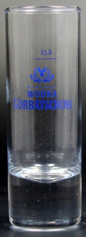 Gorbatschow Vodka Glas Stamper mit Eichung von Gorbatschow