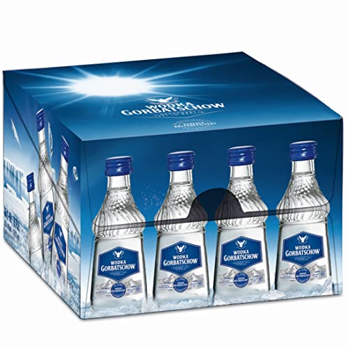 Wodka Gorbatschow 37,5 Prozent vol. (20 x 0,04 l) Premium Vodka im Kleinformat - rein, mild und klar, sowohl als Longdrink oder Cocktail als auch pur auf Eis von Gorbatschow