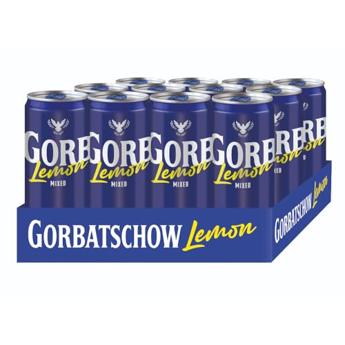 Gorbatschow Lemon (12 x 0,33 l) 10 Prozent vol. - Erfrischender Wodka-Longdrink mit Lemon in der praktischen Dose, fertig gemixt für unterwegs, natürlich fruchtig von Gorbatschow