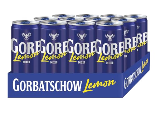 Gorbatschow Lemon (12 x 0,33 l) 10 Prozent vol. - Erfrischender Wodka-Longdrink mit Lemon in der praktischen Dose, fertig gemixt für unterwegs, natürlich fruchtig von Gorbatschow