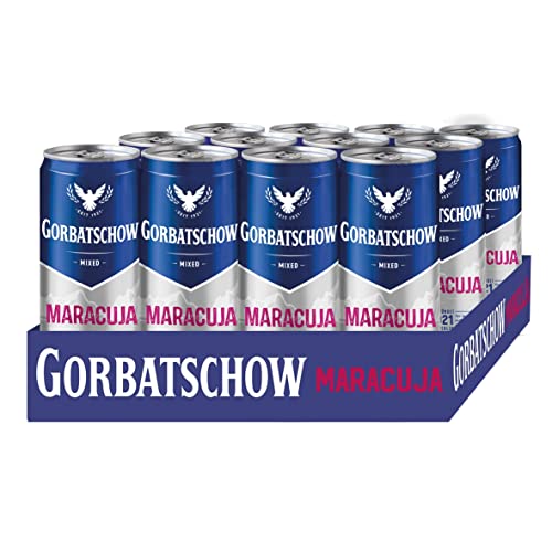 Gorbatschow Maracuja (12 x 0,33 l) 10 Prozent vol. - der beliebte Wodka-Longdrink mit fruchtigem Maracujageschmack, fertig gemixt direkt aus der Dose oder auf Eis genießen von Gorbatschow