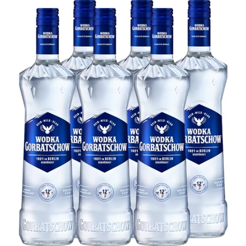 Wodka Gorbatschow (6x0,7l) Set 37,5% vol - Premium Vodka - Eiskalt, glasklar und absolut rein, milder Geschmack, als Cocktail, Longdrink oder Shot genießen von Gorbatschow