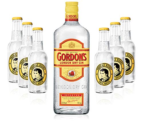 Gin Tonic Set - Gordons Gin 0,7l 700ml (37,5% Vol) + 6x Thomas Henry Tonic Water 200ml inkl. Pfand MEHRWEG von Thomas Henry-Thomas Henry